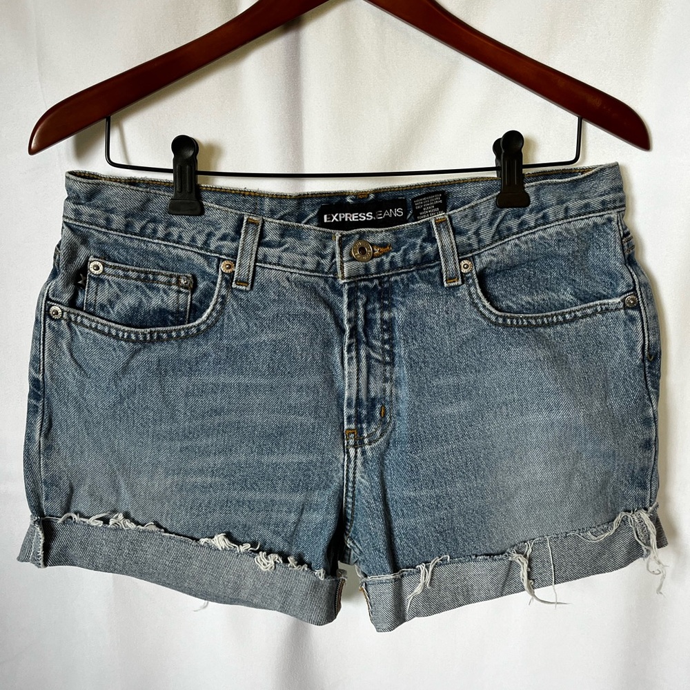 Express Jeans Distressed Denim Shorts Size 11/12R